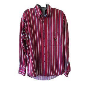 Vintage Ralph Lauren Chaps Striped Front Logo Western Style Size M